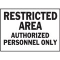 Hy-Ko Restricted Area Authorized Personnel Sign 10" x 14", 5PK A20394